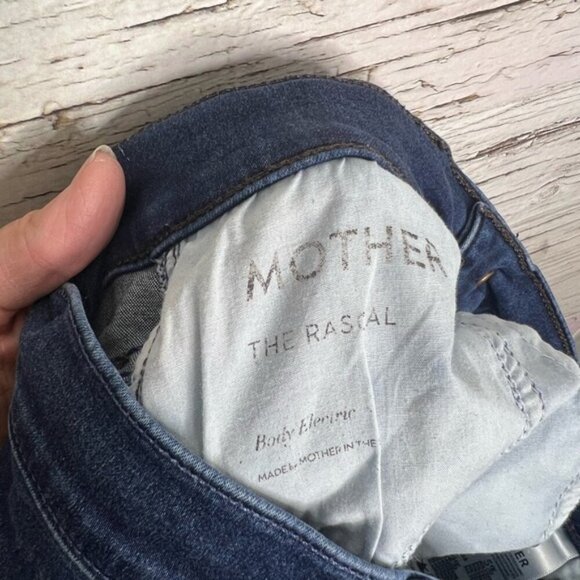 MOTHER High Waisted Rascal Body Electric Straight Leg Jeans Dark Wash Size 26 - Picture 11 of 11